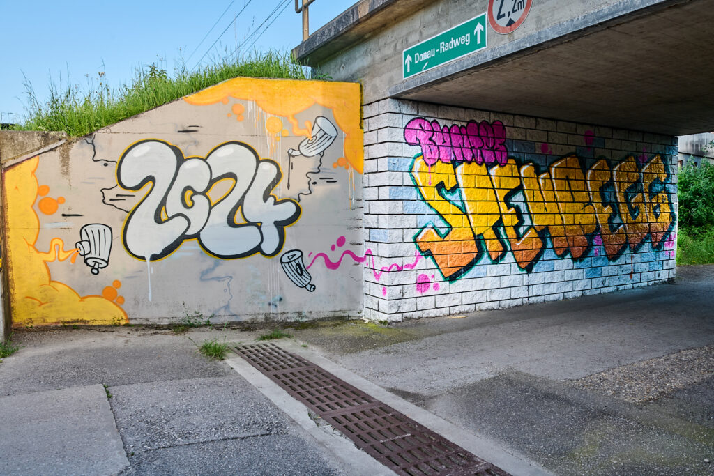 Neues Graffiti: buntes Steyregg & Respekt