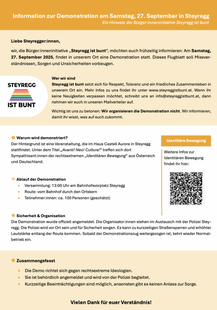 Versammlung am 27. September 2025